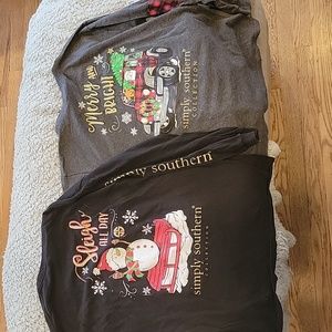 2 Simply Southern Christmas shirts